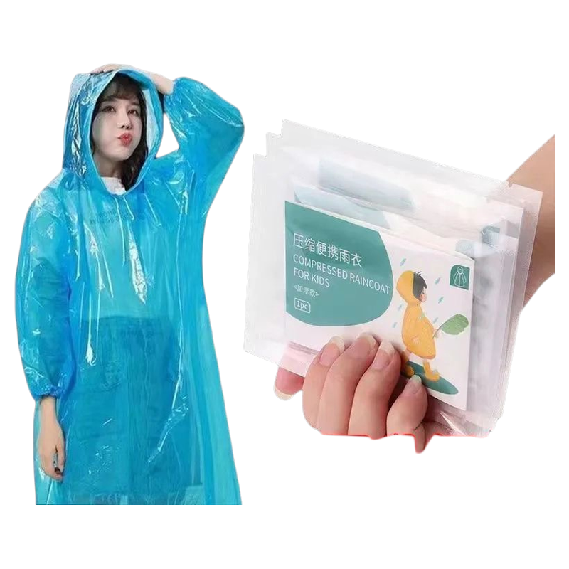 加厚卡片雨衣压缩便携一次性成人儿童旅行透明雨披防暴雨漂流旅游