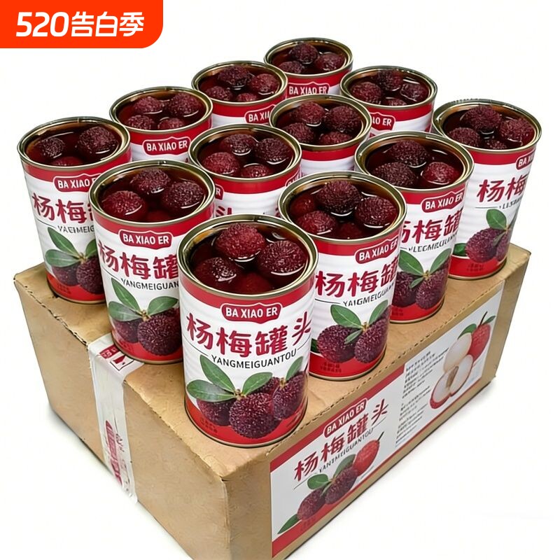 新鲜杨梅罐头450g新日期现摘现货水果罐头商用整箱鲜果原材料果肉