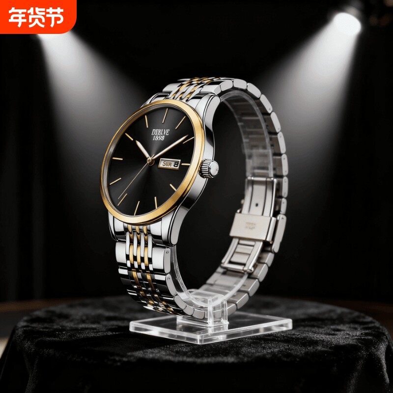 老人手表男士爸爸女款情侣表防水老年人学生石英表男款非机械表礼