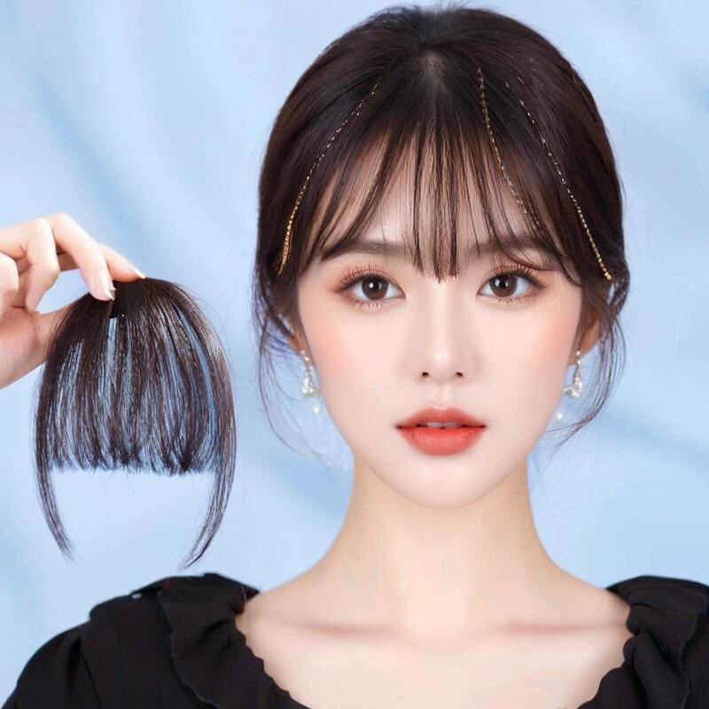 假发刘海片女空气刘海薄款手织真人发丝假发片隐形透气留海接发片图片