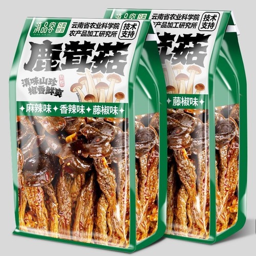 农科院香辣鹿茸菇开袋即食油焖脆菌菇麻辣山珍下酒下饭菜休闲零食