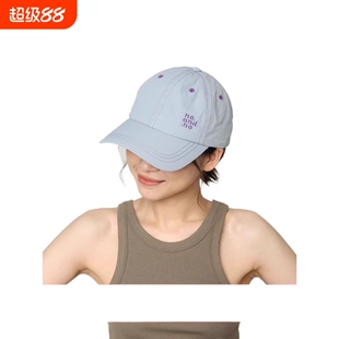轻薄速干帽子字母棒球帽夏季新款防晒遮阳女款夏天户外蓝色鸭舌帽