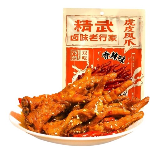 精武虎皮凤爪鸡爪肉类 精武虎皮凤爪300g 香辣味 多规格可选