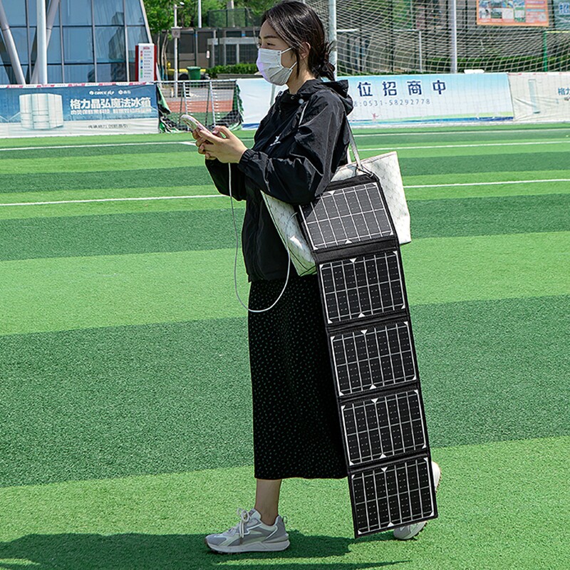 户外移动电源太阳能充电板12v车载蓄电池快充电宝折叠发电器车顶