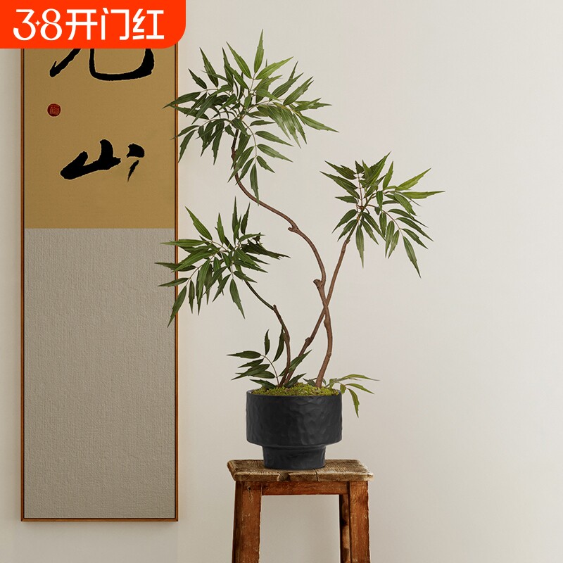 森仿真绿植高端客厅玄关禅意十大功劳装饰摆件桌面卧室花卉摆放