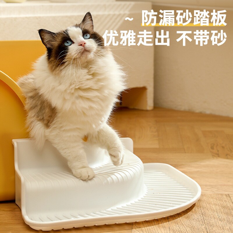 新款猫厕所猫砂盆半封闭超大号防外溅易清理宠物用品亚马逊批发