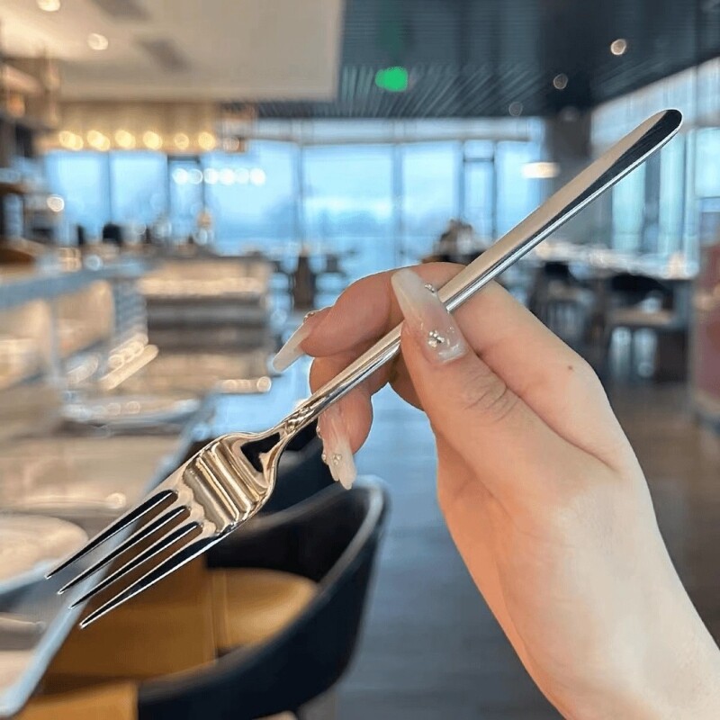 不锈钢叉家用高档精致长柄西餐叉牛排意面高级餐具不锈钢水果叉子