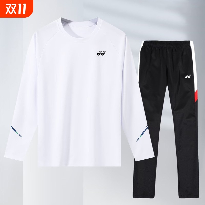 秋冬yy羽毛球服长袖长裤男女套装儿童运动服速干卫衣乒乓球训练服