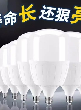 广东中山足瓦led灯泡节能E27螺口球泡车间工地厂房普亮白光6500K