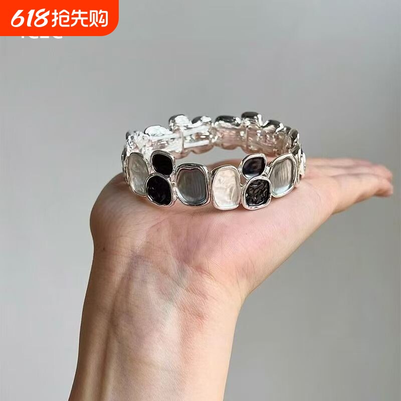 高级感几何方形手镯法式不规则时尚复古油画风稀奇古怪的手饰手链