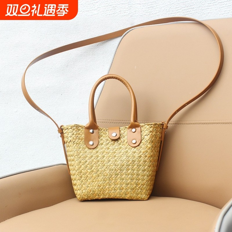 2025春夏新款编织女包手提斜挎包单肩草编可爱迷你小方包女士包袋