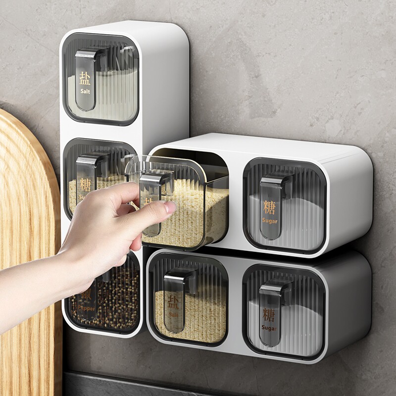 调料盒壁挂式厨房调味盒家用抽屉式配料调味罐盐味精瓶调料收纳盒