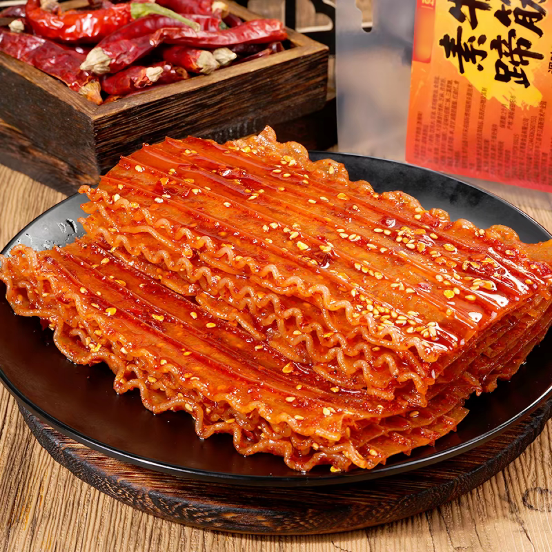 素牛蹄筋大浪卷面筋香辣味辣条平江大辣片童年怀旧小吃开袋即食