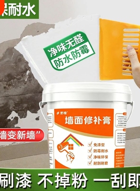 家用防水补墙膏墙面修补膏白色腻子膏防霉反碱脱落掉皮墙体修复