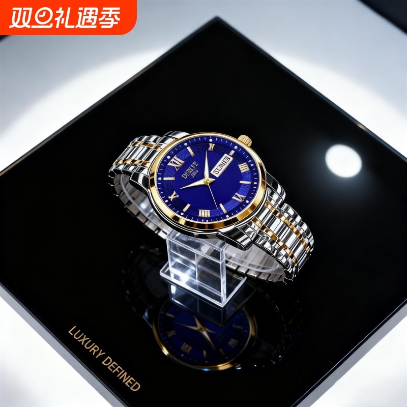 手表男款全自动男表数字双日历防水腕表男机械风全自动防水高级感