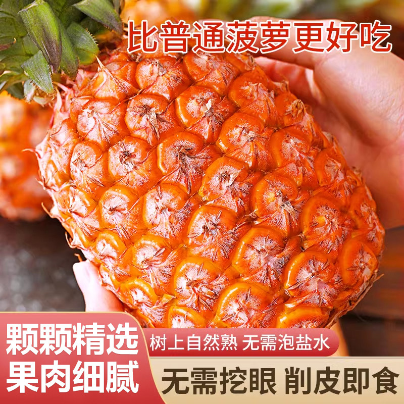 海南金钻凤梨台农17号手撕菠萝新鲜水果生鲜特大整箱包邮送礼特产
