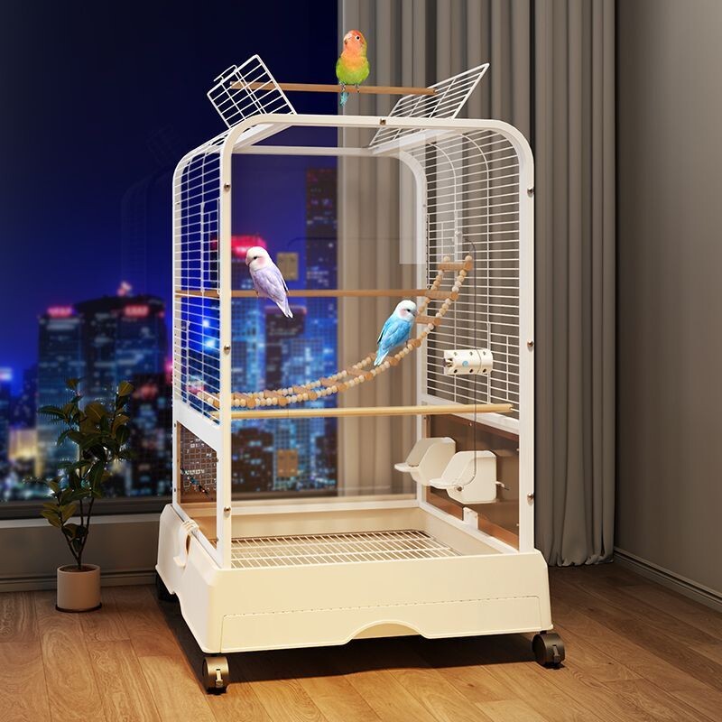 鸟笼鹦鹉笼子家用新型防溅玄凤小太阳新款专用特大号豪华别墅横丝