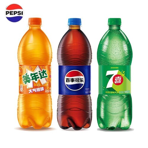 百事可乐900ml3*6*12瓶装碳酸饮料汽水大瓶家庭装有糖橙味