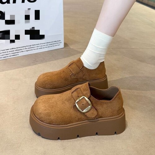 意尔康心选巨好看厚底增高全包勃肯鞋女2026秋季新款百搭休闲乐福