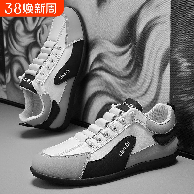 夏季2026新款一脚蹬布面透气板鞋小白鞋男潮流百搭男士休闲跑步鞋