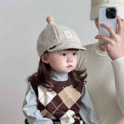 儿童帽子春秋款男童棒球帽宝宝鸭舌帽可爱超萌婴幼儿秋冬季遮阳帽