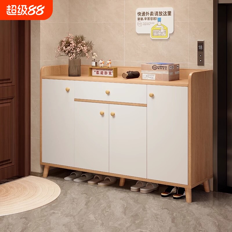 实木鞋柜家用入户门2026玄关储物图片