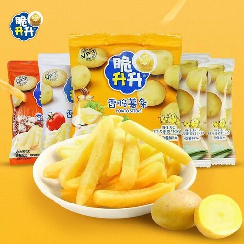 脆升升薯条15包香脆蜂蜜黄油味原切薯片宿舍解馋小零食网红超值装