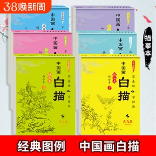 中国画白描临摹本人物套装国风古风花卉初学临摹水墨画初学者练习