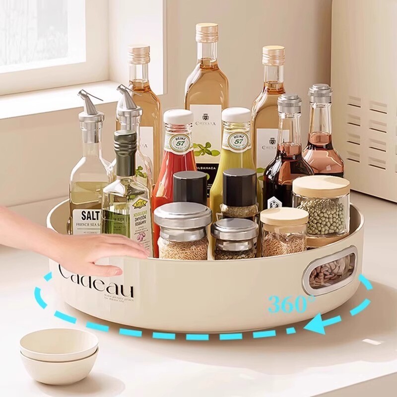 厨房调料置物架旋转收纳家用大全用品多功能调味料收纳盒台面桌面
