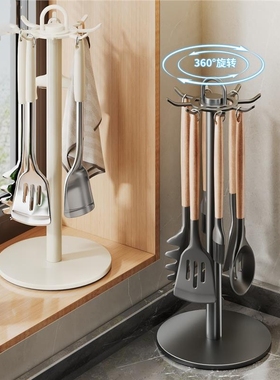 厨房旋转挂钩锅铲架家用置物架挂勺子铲子支架汤勺厨具收纳架承重