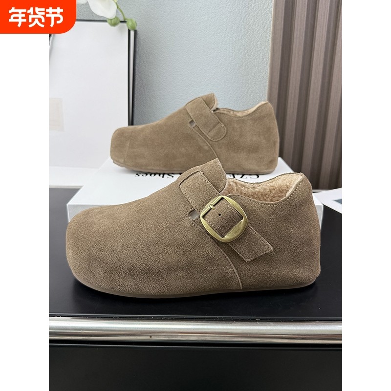 内增高冬季加绒勃肯鞋保暖2025新款真牛皮毛毛博肯鞋女鞋毛绒鞋子,女鞋,勃肯鞋/软木鞋,淘宝优惠券,粉丝福利购,淘宝优惠卷
