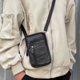 Сумка на одно плечо, мобильный телефон, мужская поясная сумка, кожаные штаны, универсальный ремень, из натуральной кожи