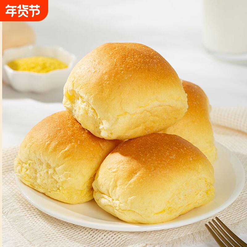 老式小米味面包独立包装早餐手撕软面包充饥速食扛饿零食健康鸡蛋