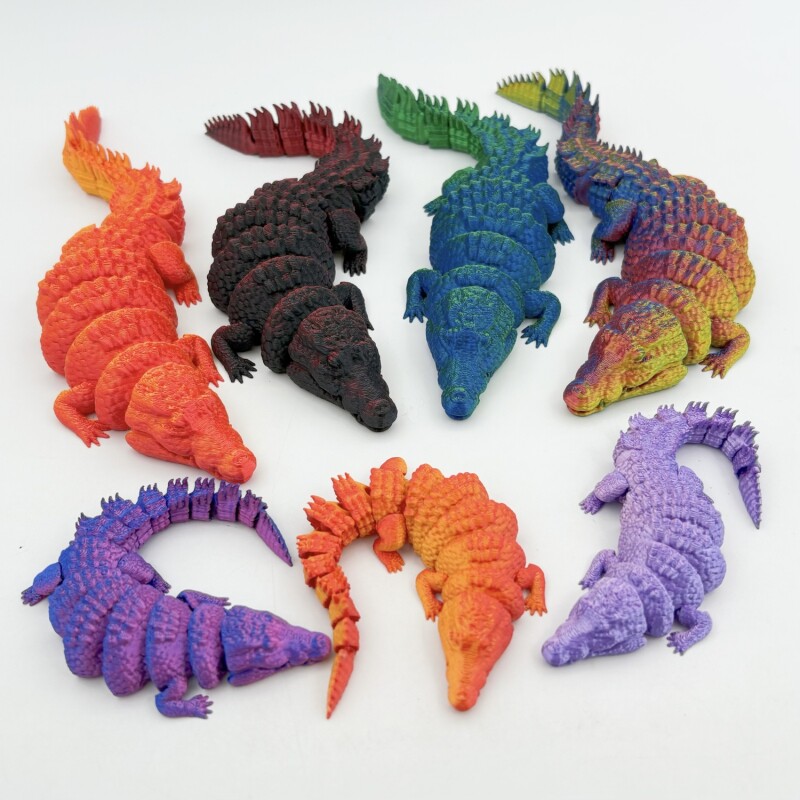 3d打印大嘴巴鳄鱼玩具仿真模型张嘴大鳄鱼儿童礼物男孩夜光可动