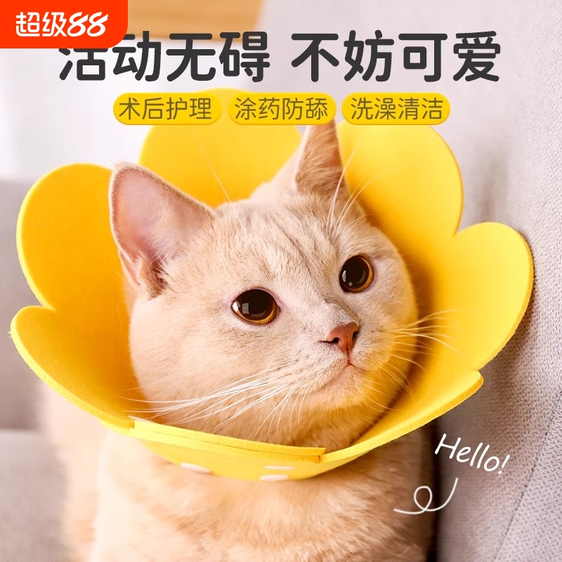 伊丽莎白圈猫咪绝育项圈圈防舔颈圈头套狗狗脖圈宠物用品太阳花