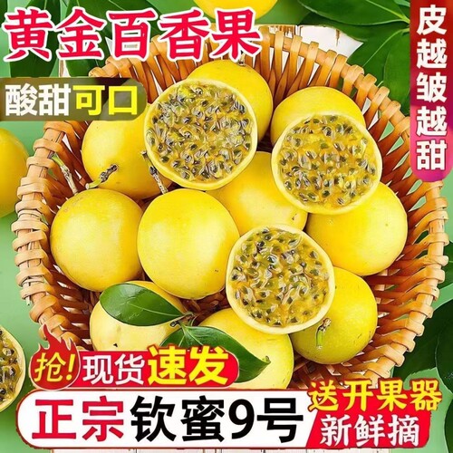 广西钦蜜9号黄金百香果新鲜应当季水果甜蜜多汁皱皮原浆现摘现发D