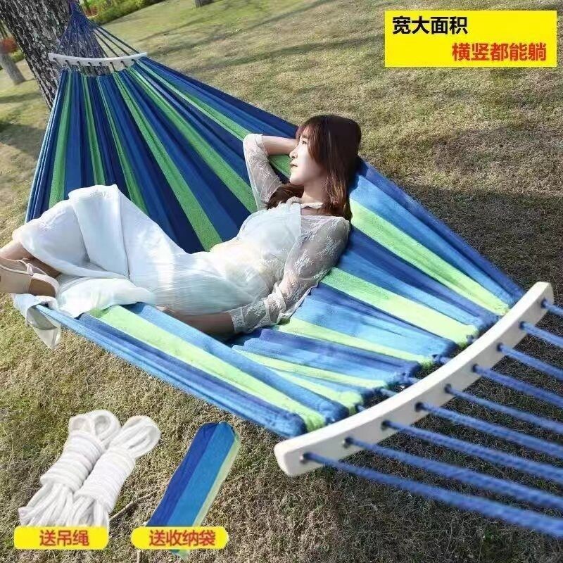 户外游玩加厚双人加固防侧翻家用便携绑树上露营午休帆布宿舍吊床