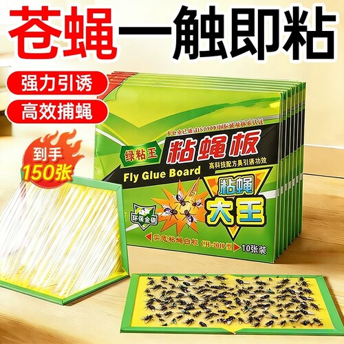 苍蝇贴强力粘蝇板灭蝇子蚊子灭杀捕捉器苍蝇饭店家用粘蝇纸粘板