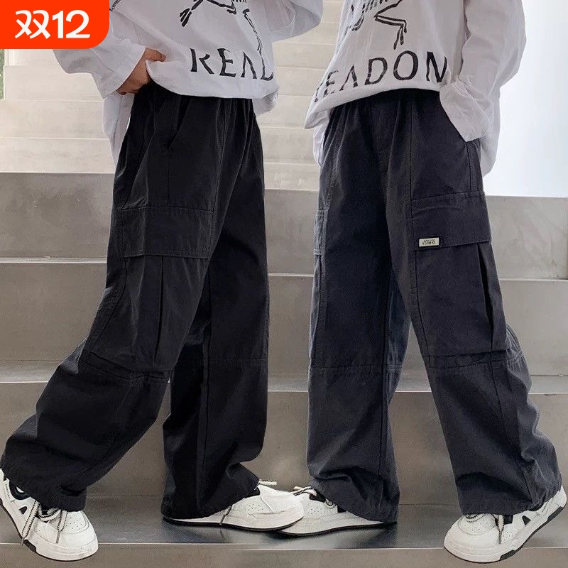 男童裤子洋气儿童春秋休闲长裤2025新款中大童秋季炸街宽松工装裤