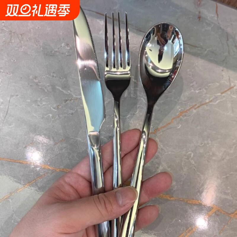港式实心厚重高端酒店推荐家用牛排刀叉勺餐具西餐套装餐厅三件套