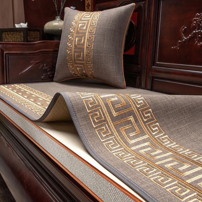 新中式实木沙发垫座垫防滑四季通用红木坐垫套罩垫子2025新款盖布