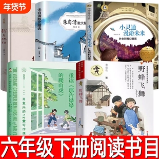 六年级下册必读课外书5册朱自清散文精选我与地坛史铁生著小灵通漫游未来叶永烈著野蜂飞舞黄蓓佳重读那片绿绿的爬山虎肖复兴小说