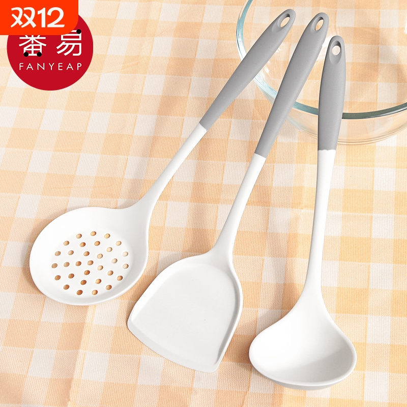 锅铲/硅胶B1pf0-家用厨房炒菜铲子汤勺漏勺刮刀不伤锅烙饼耐用