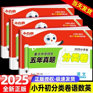 2025新版万唯小白鸥原创小升初招生分类卷语文数学英语重点中学五年真题试卷集锦四五六年级通用版小升初衔接小白欧星空试卷万维