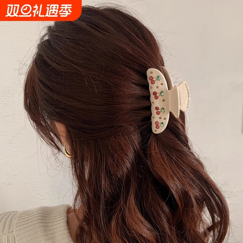 轻奢樱桃派发夹可爱ins