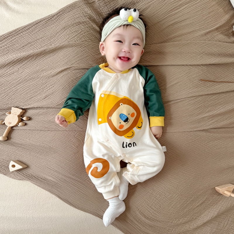 0-36月新生婴儿衣服秋季宝宝纯棉连体衣春秋冬款男童长袖哈衣爬服