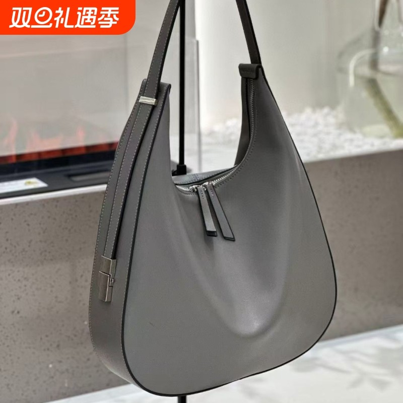 真皮女包新款休闲单肩腋下包头层牛皮月牙水桶包斜挎包女包