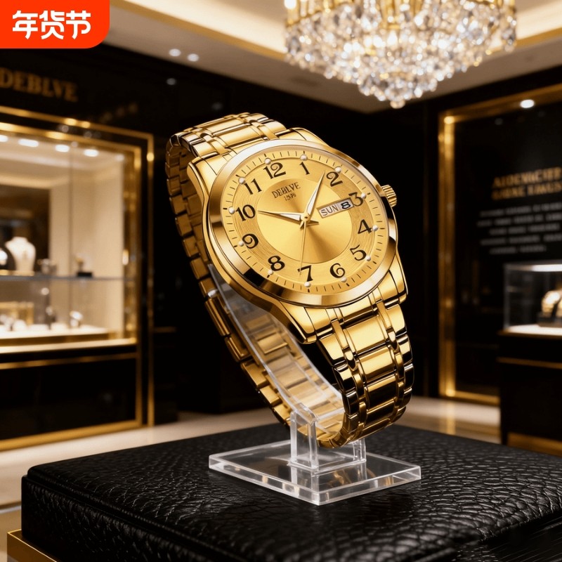 老人手表男士爸爸女款情侣表防水老年人学生石英表男款非机械表礼