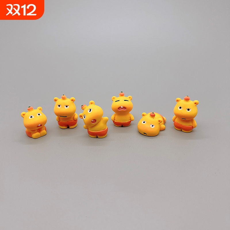 卡通实色水豚噜噜公仔 创意造景配件桌面摆件