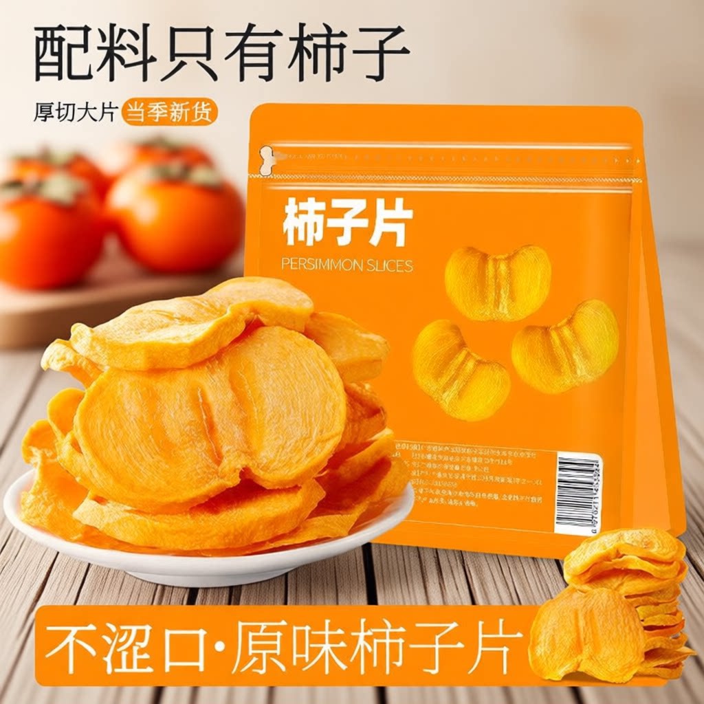 柿子干柿子片农家柿干片健康零食水果干特色解馋桂林新鲜办公室